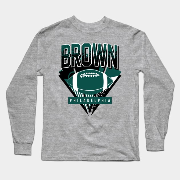 Brown Philadelphia Football Retro Long Sleeve T-Shirt by funandgames